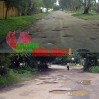 Potholes in Harare Zimbabwe