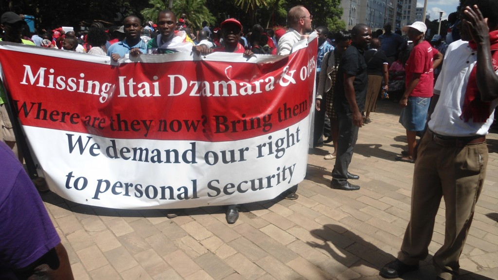 Protesters-calling-for the-return-of-abducted-political-activist-Itai-Dzamara